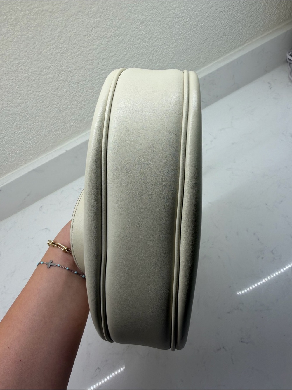 Gold-Chain Taupe Hobo Shoulder Bag - Picture 9 of 11